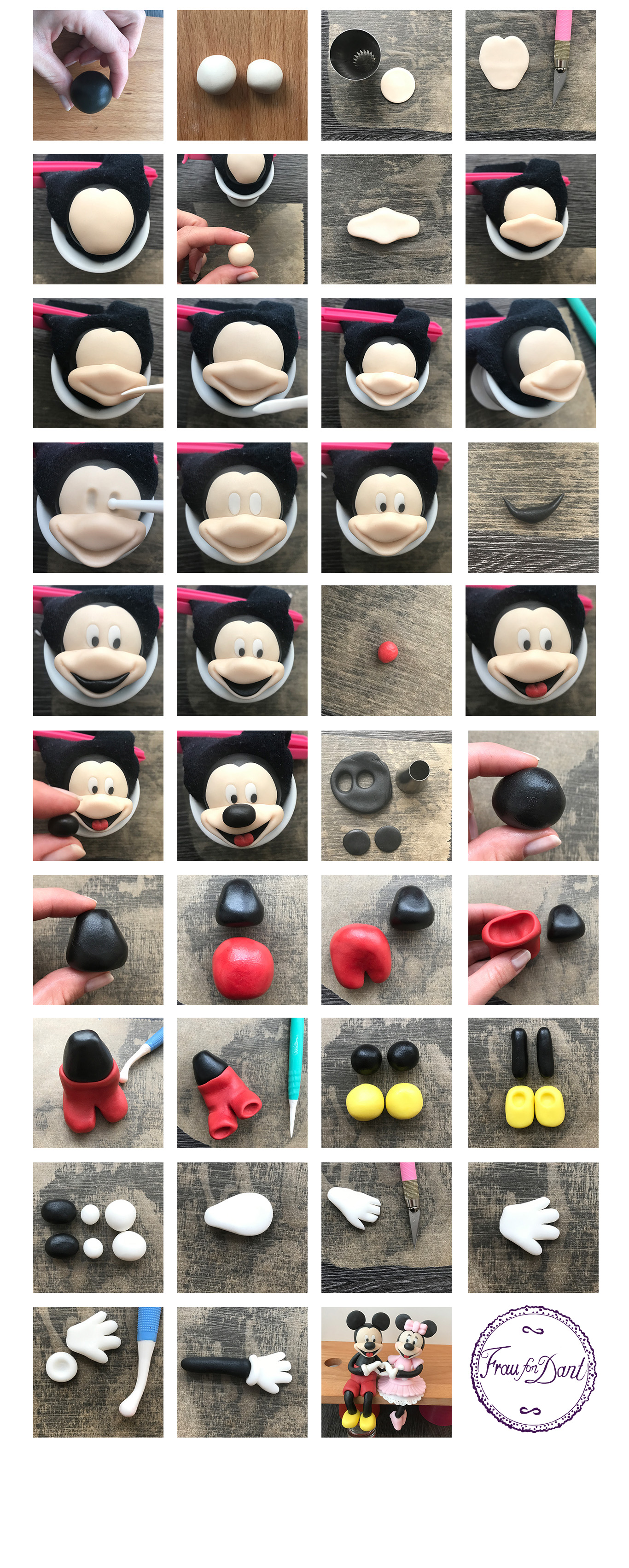 Mickey Mouse Tutorial Frau Fon Dant