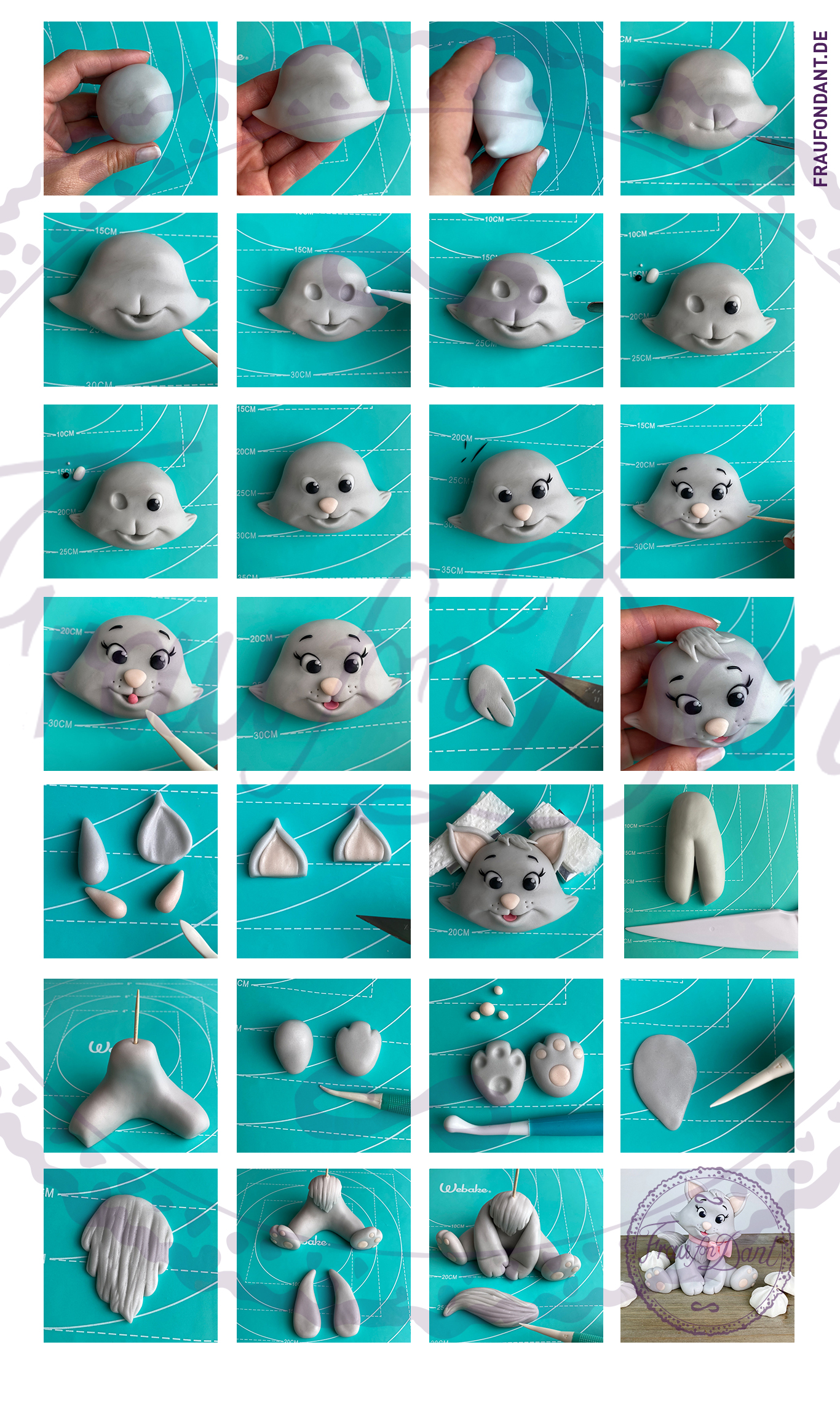 Fondant Katze Modellieren